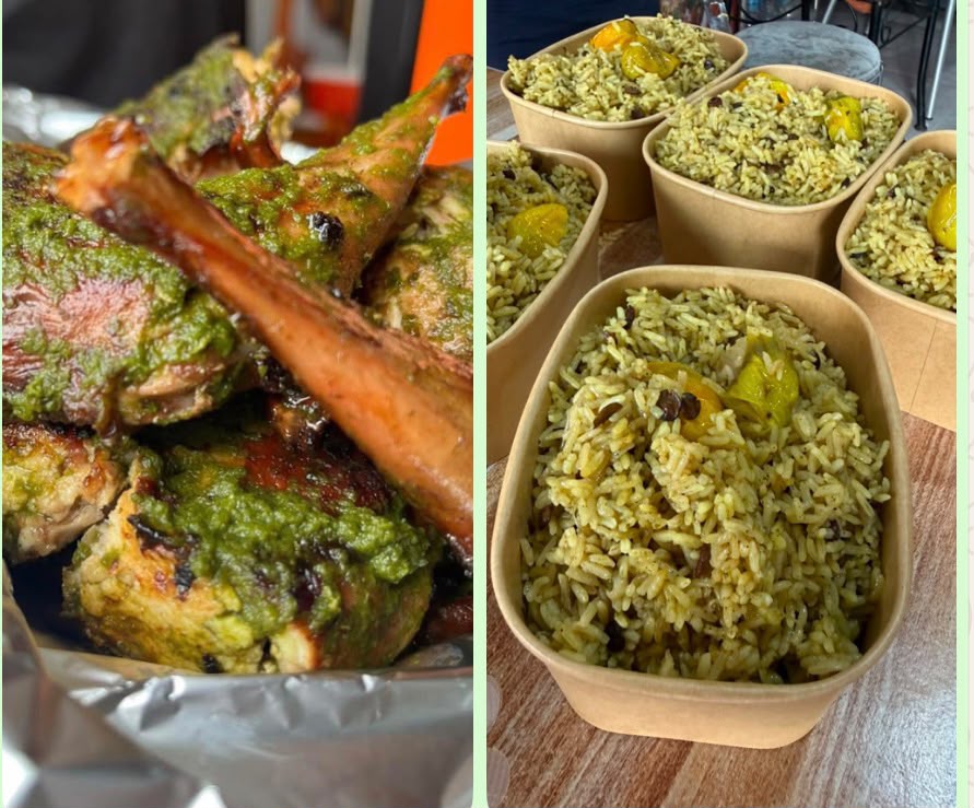 Lapin Entier Fumé braisé Ail + Riz Soumbara